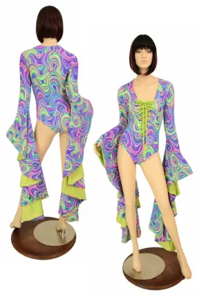 Sorceress Sleeve Lace Up Romper