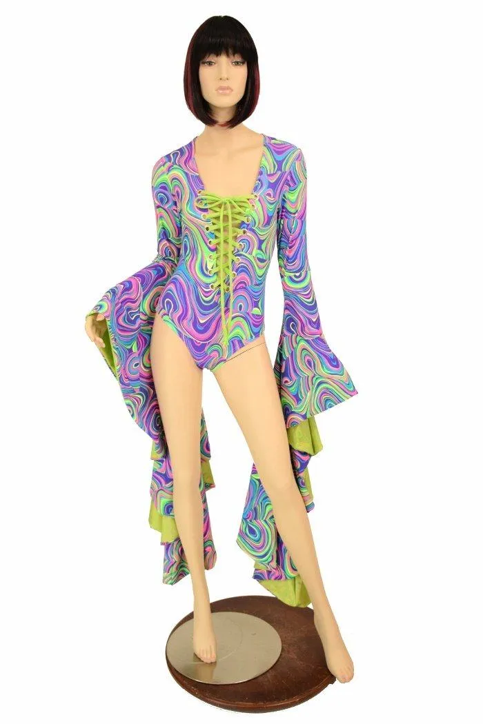 Sorceress Sleeve Lace Up Romper
