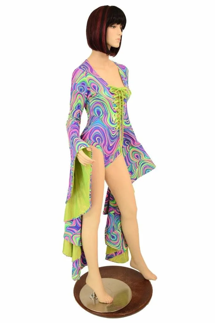Sorceress Sleeve Lace Up Romper