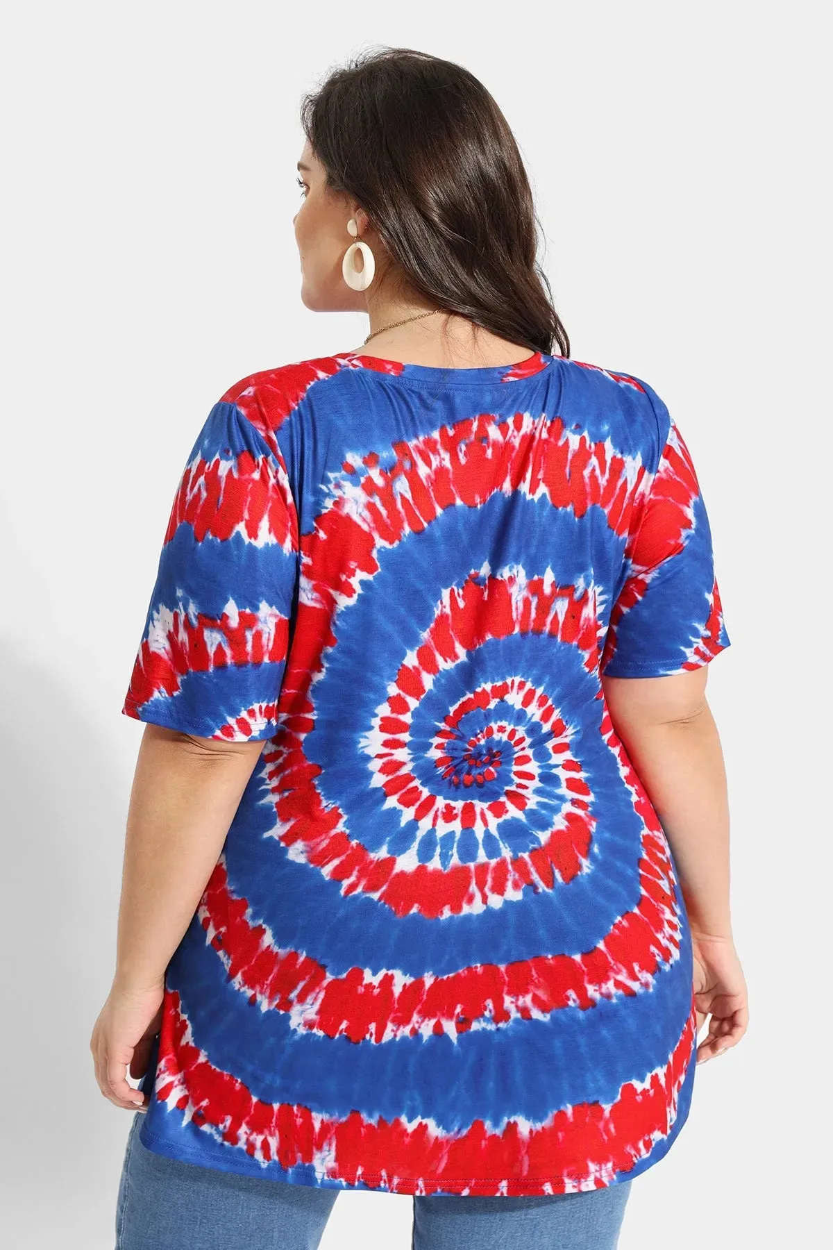 Spiral Printing Candy Crewneck T-Shirt