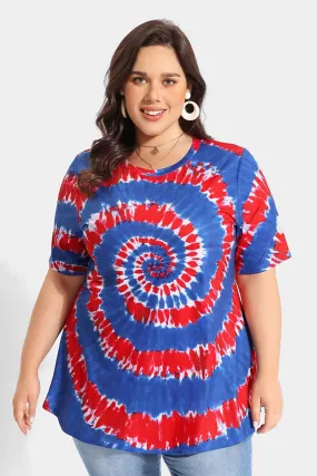 Spiral Printing Candy Crewneck T-Shirt