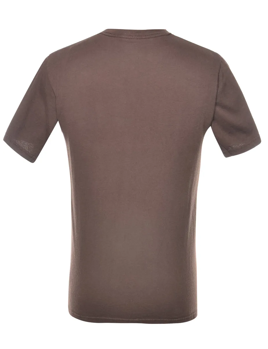 SRU Brown & Green Printed T-shirt - S