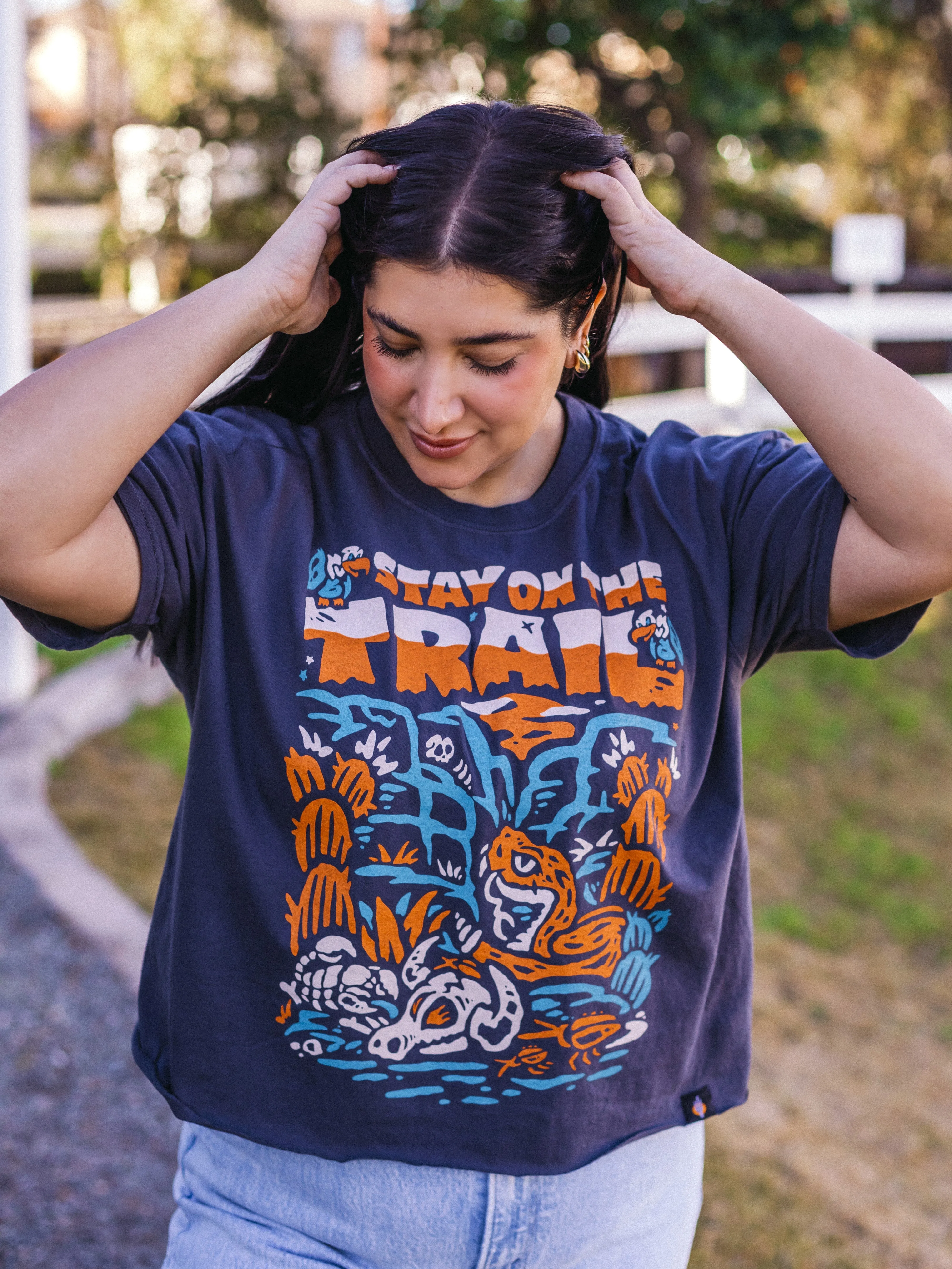 Stay on the Trail Ladies Boxy Crop Tee