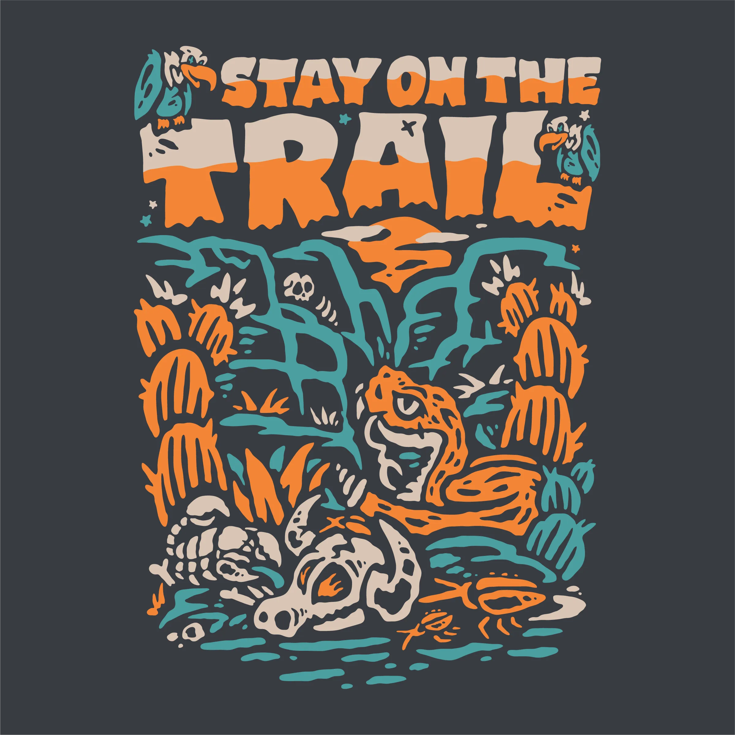 Stay on the Trail Ladies Boxy Crop Tee