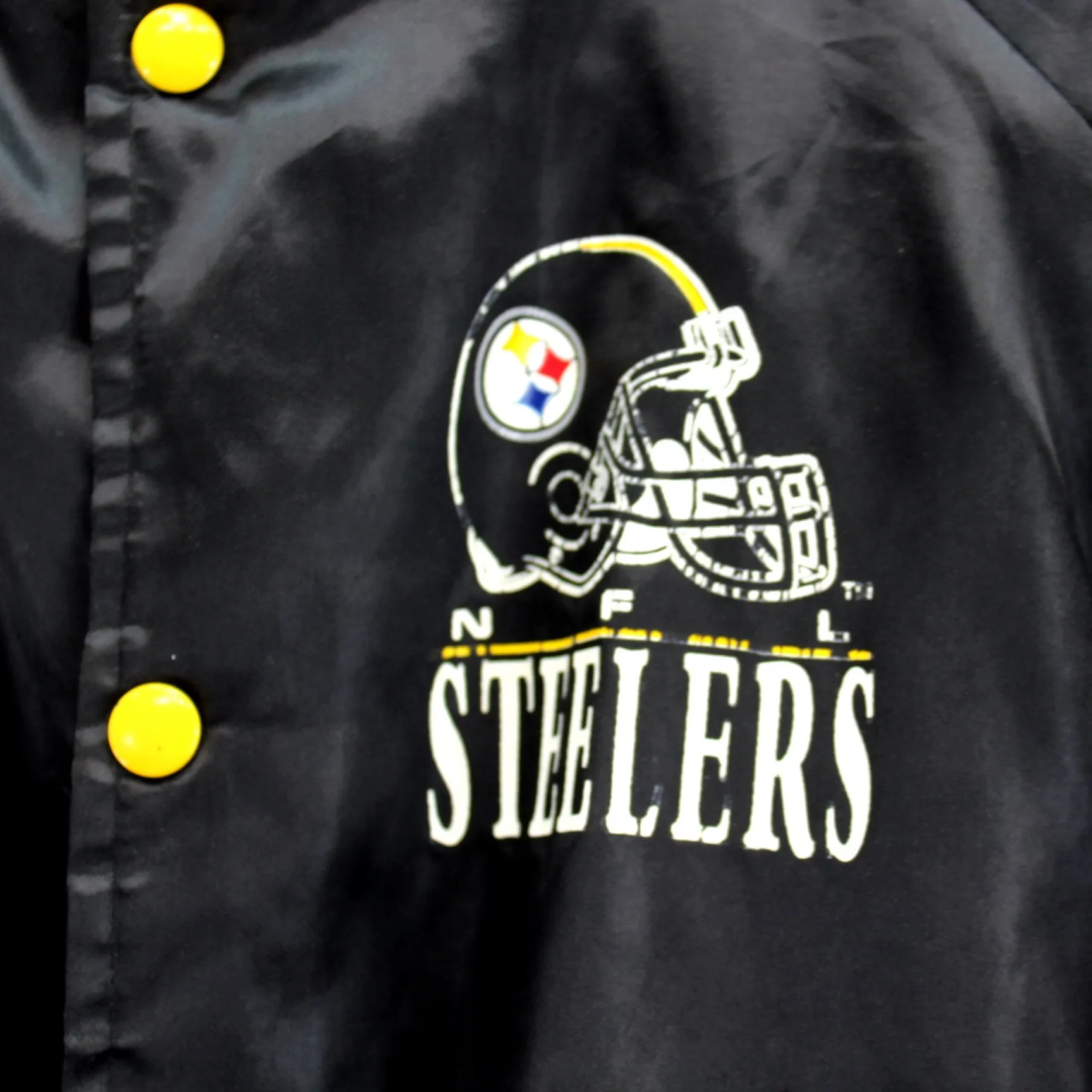 Steelers NFL Nylon Warm Up Jacket Size 18/20 Small Maker Chalk Line USA Collectible