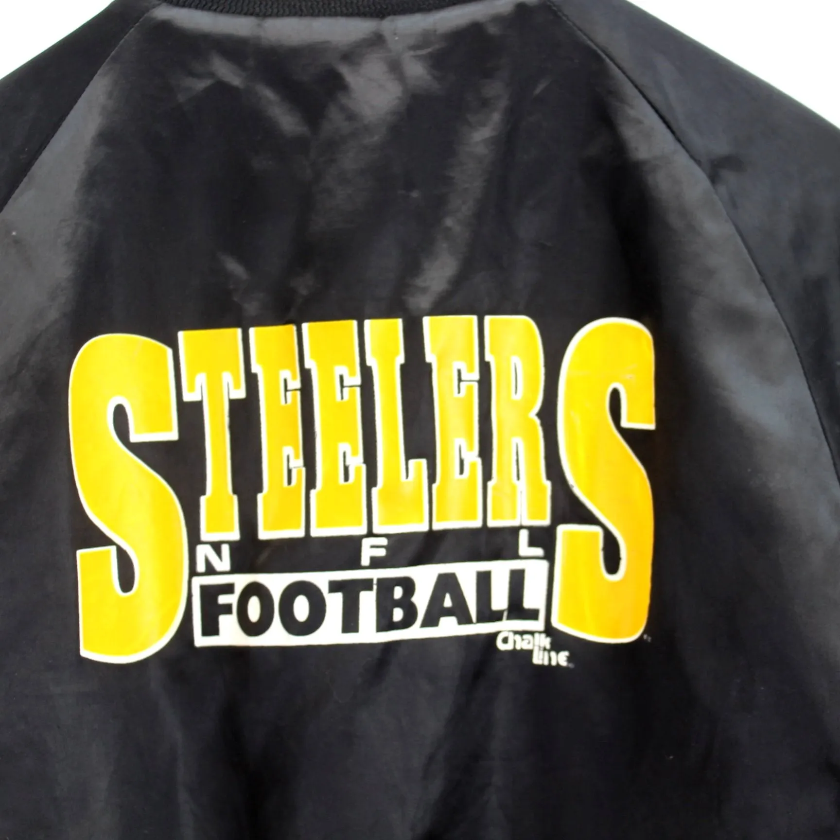 Steelers NFL Nylon Warm Up Jacket Size 18/20 Small Maker Chalk Line USA Collectible
