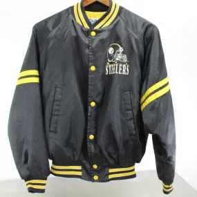 Steelers NFL Nylon Warm Up Jacket Size 18/20 Small Maker Chalk Line USA Collectible