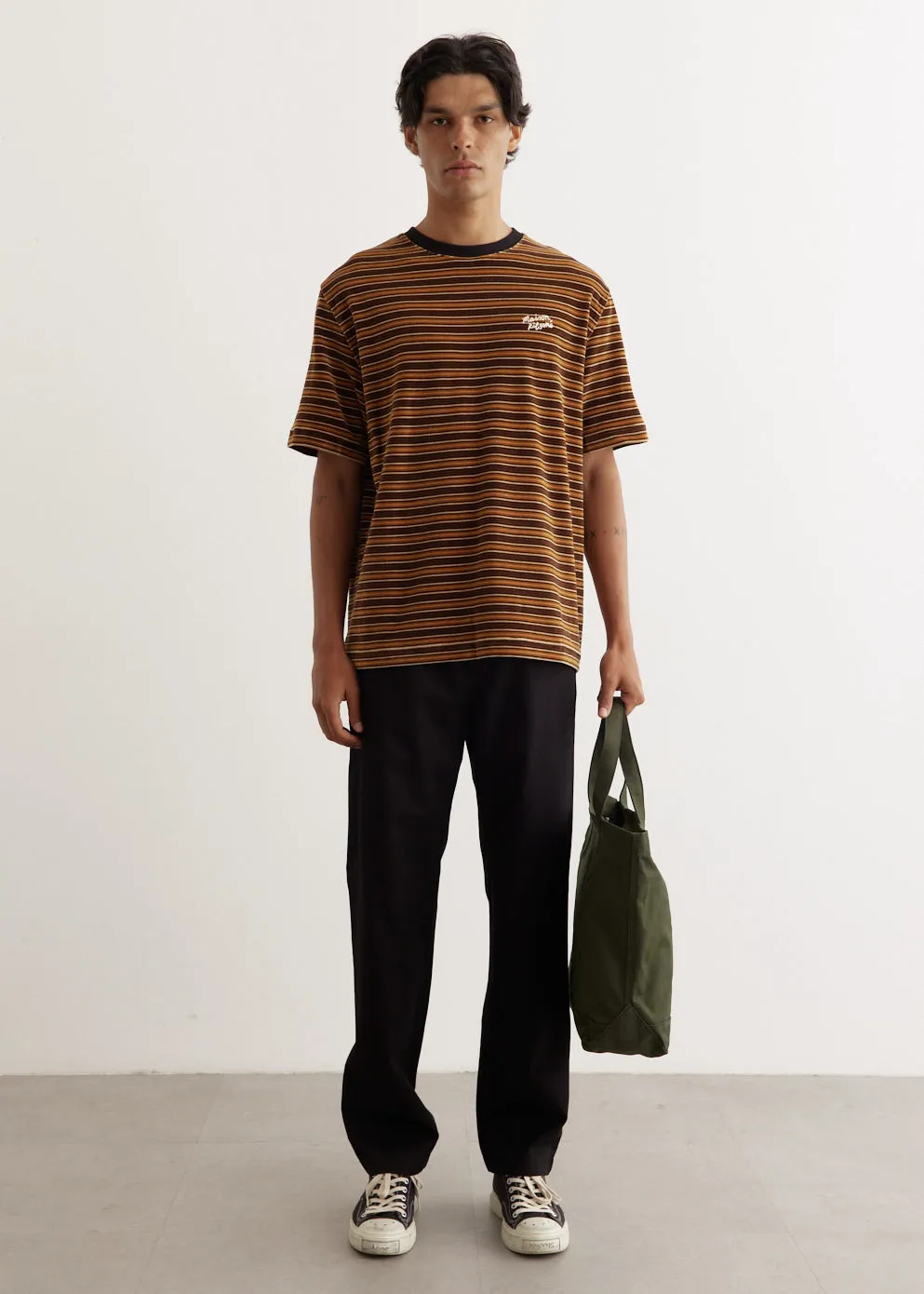 Striped Velvet Oversized T-Shirt