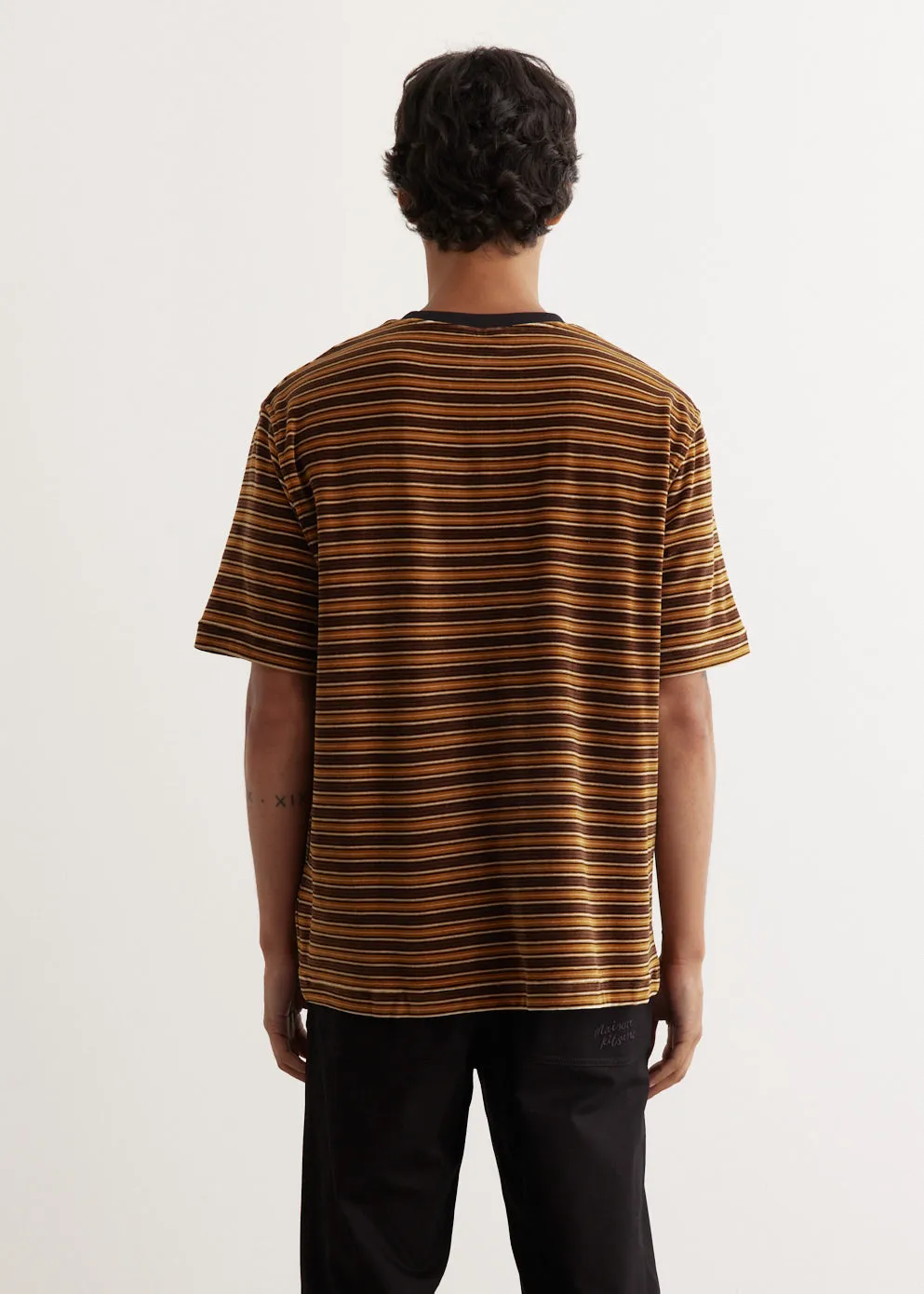 Striped Velvet Oversized T-Shirt