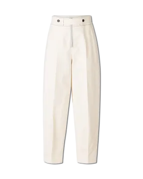 Structured Fine Cotton Tapered Trousers