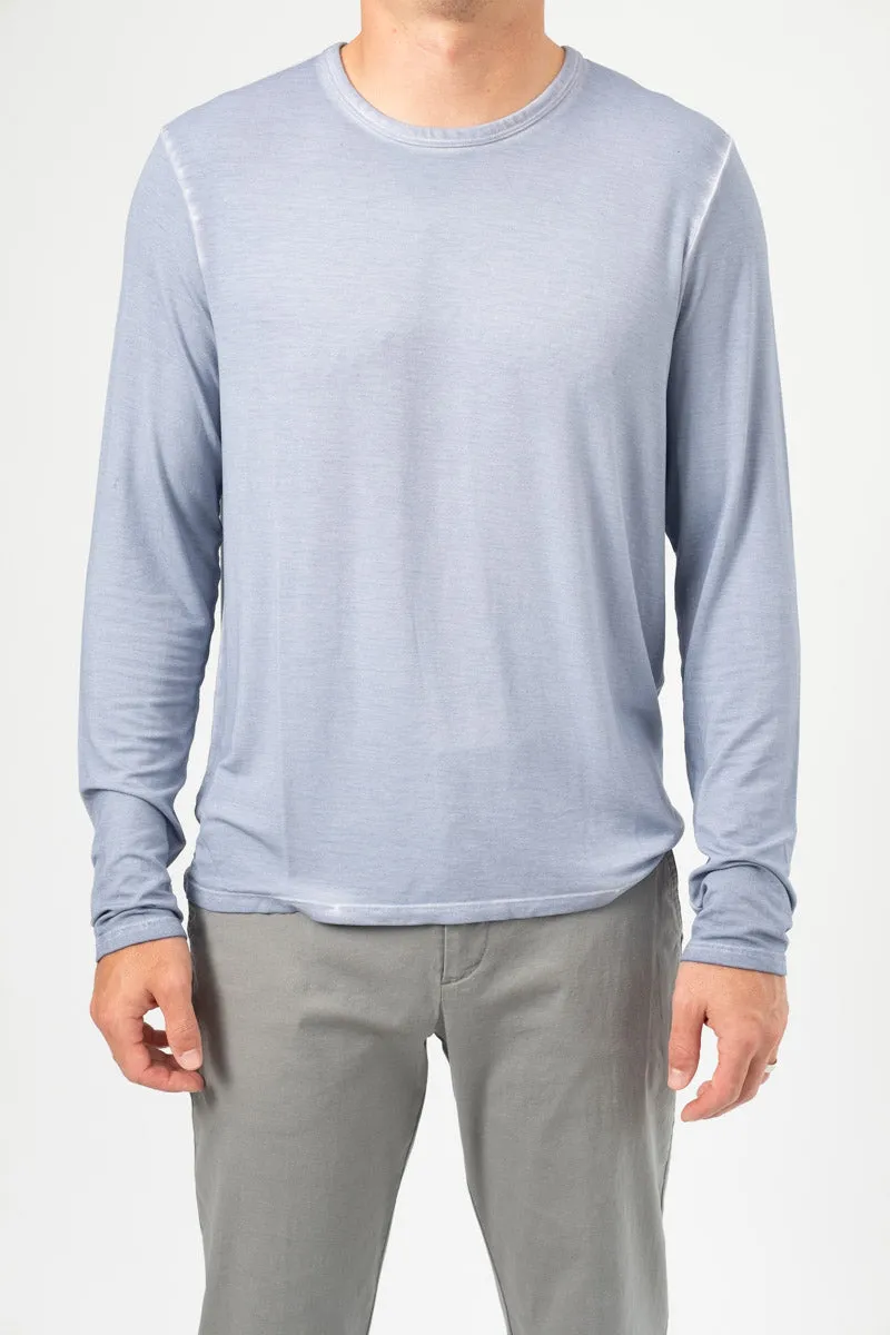 Sun Bleached Long Sleeve Jersey Shirt in Light Blue