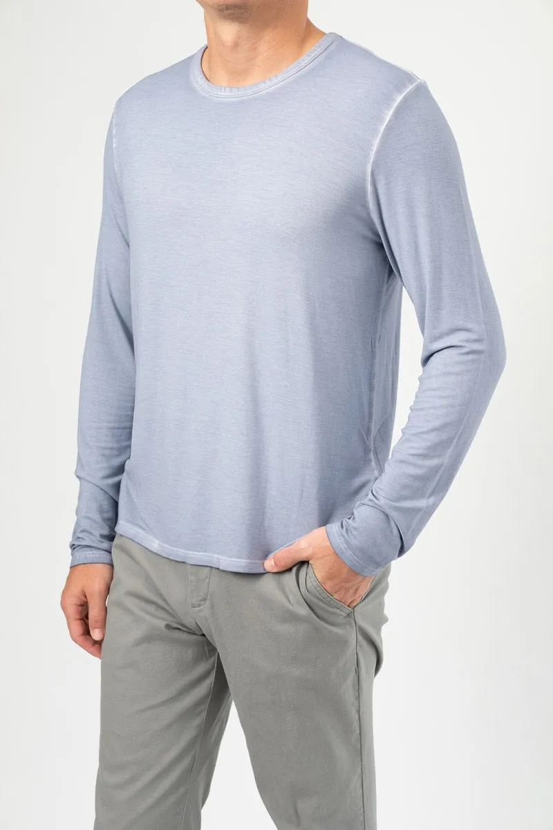 Sun Bleached Long Sleeve Jersey Shirt in Light Blue