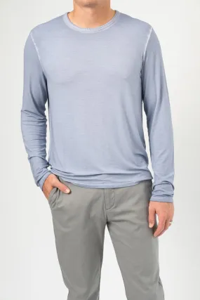 Sun Bleached Long Sleeve Jersey Shirt in Light Blue