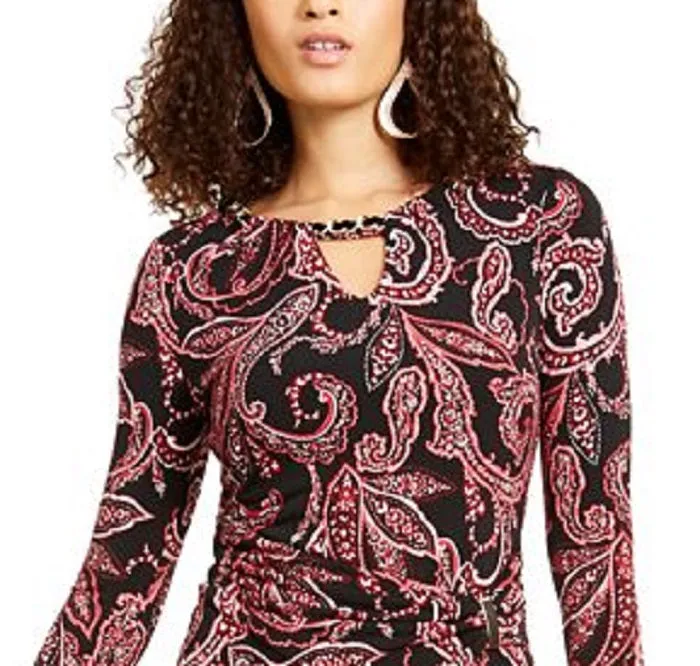 Thalia Sodi Women's Chain Detail Wrap Dress Black Size XX-Large