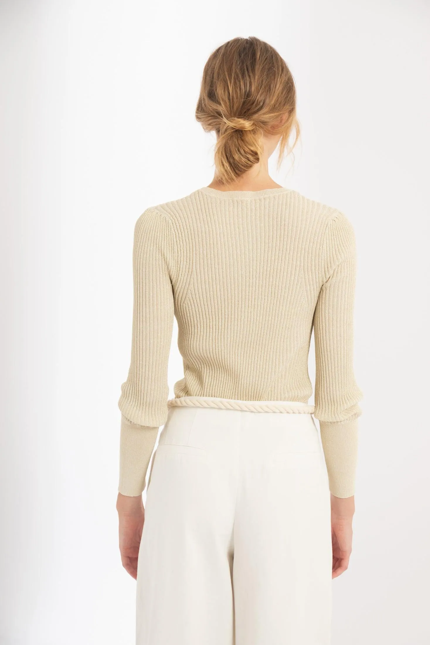 Vail Lurex Knitted Top - Gold