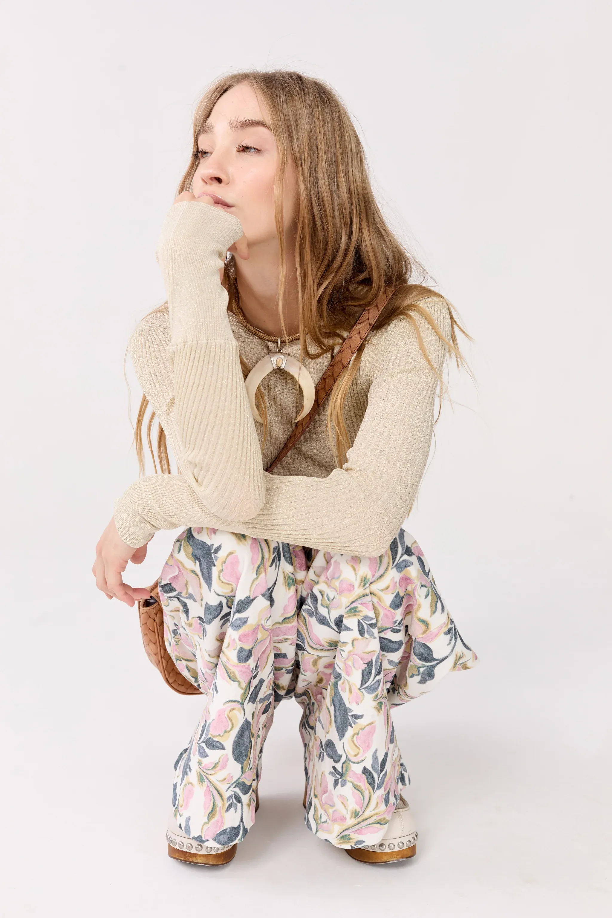Vail Lurex Knitted Top - Gold