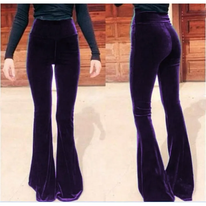Velvet Flares High Waist Pants