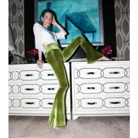 Velvet Flares High Waist Pants