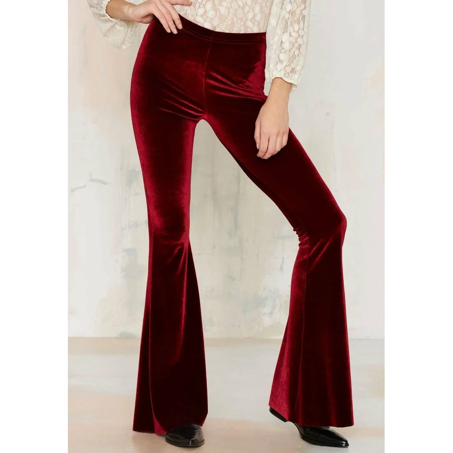 Velvet Flares High Waist Pants