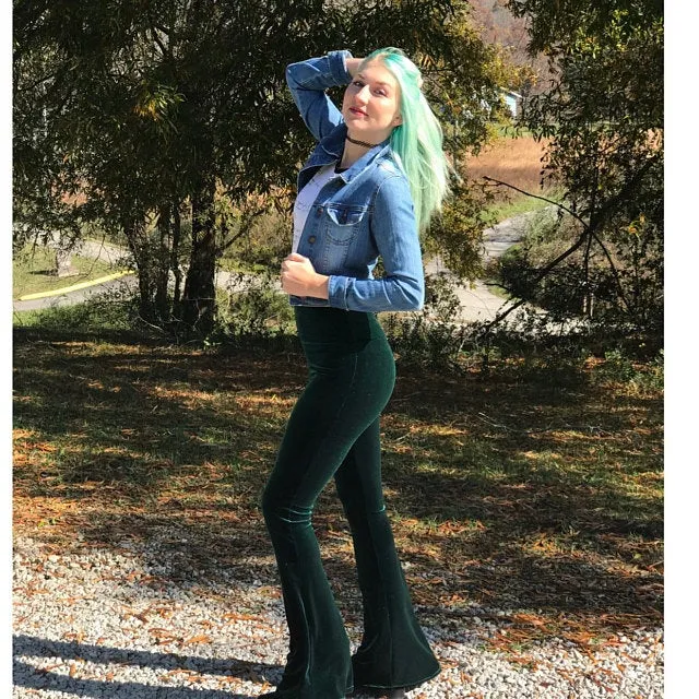 Velvet Flares High Waist Pants