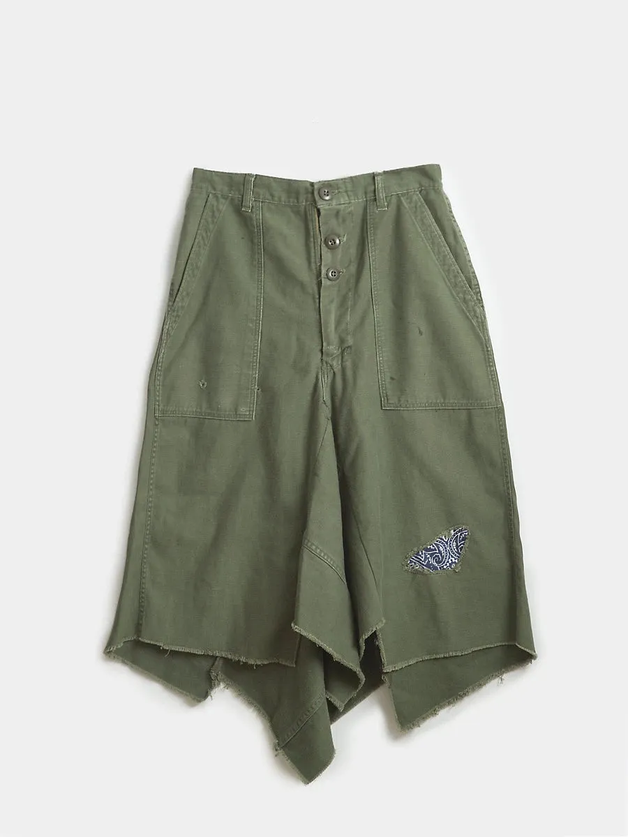 Vintage Army Skirt with Bandana Patch by ICONS