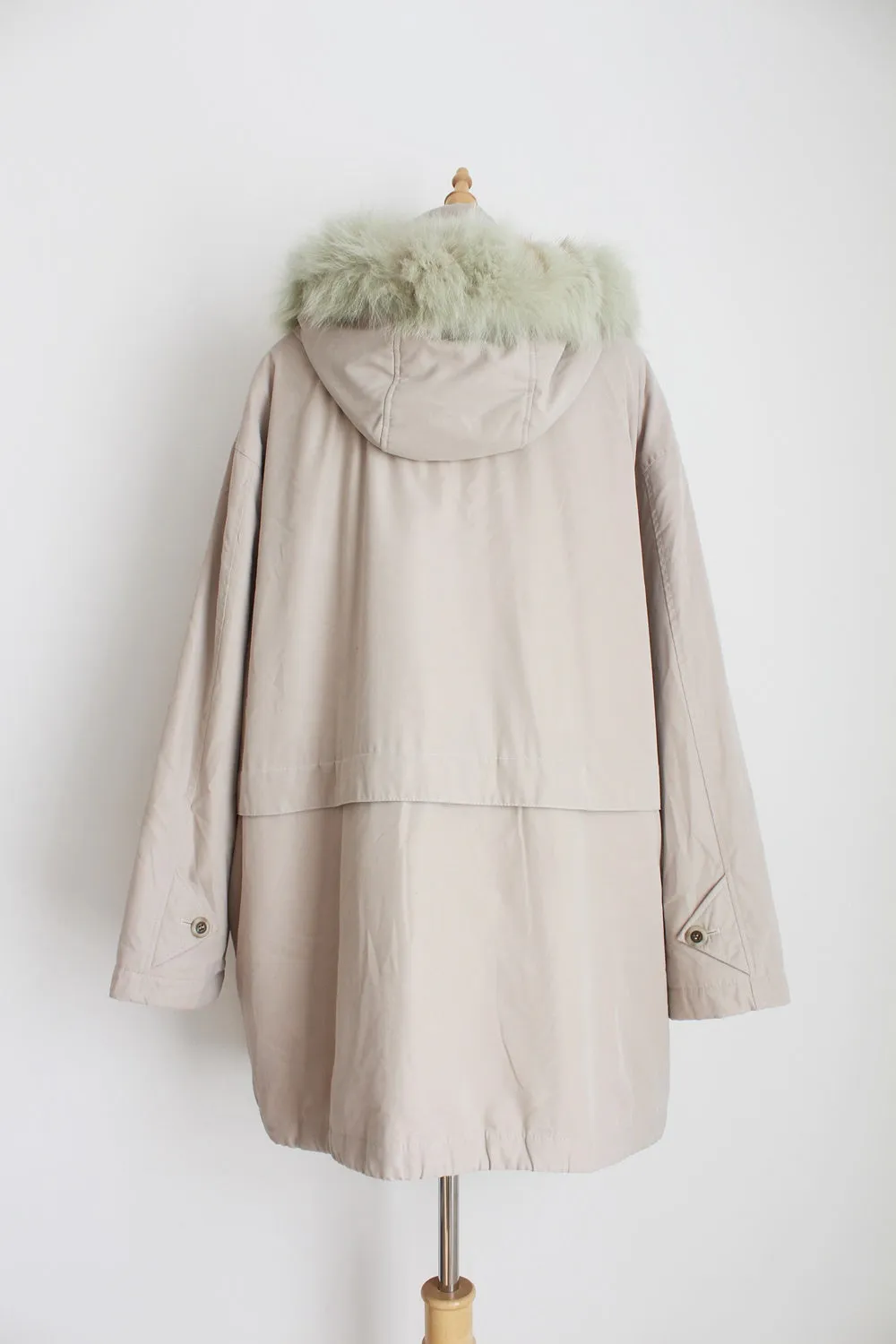 VINTAGE FUR COLLAR PARKA JACKET - SIZE 18