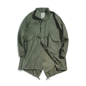 VINTAGE M51 FISHTAIL WOVEN WAIST ROPE TRENCH COAT
