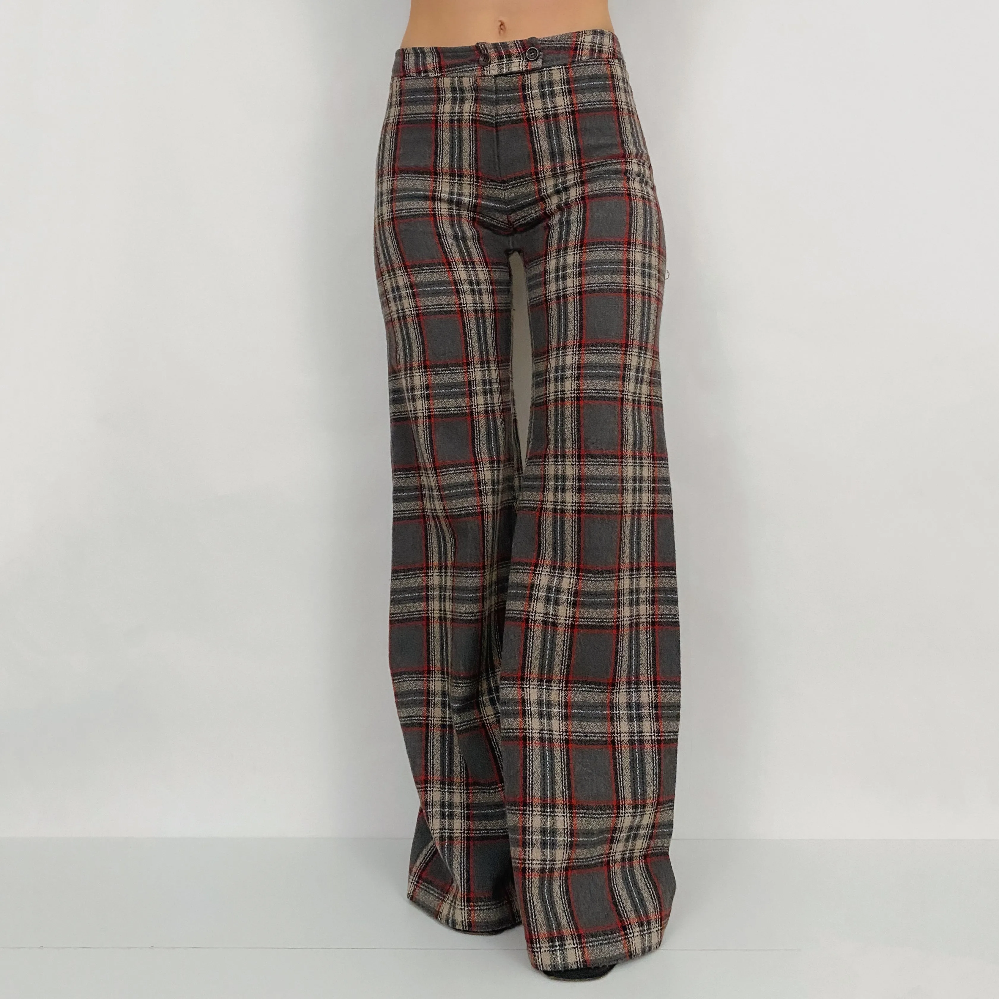 Vintage Plaid High Rise Pants