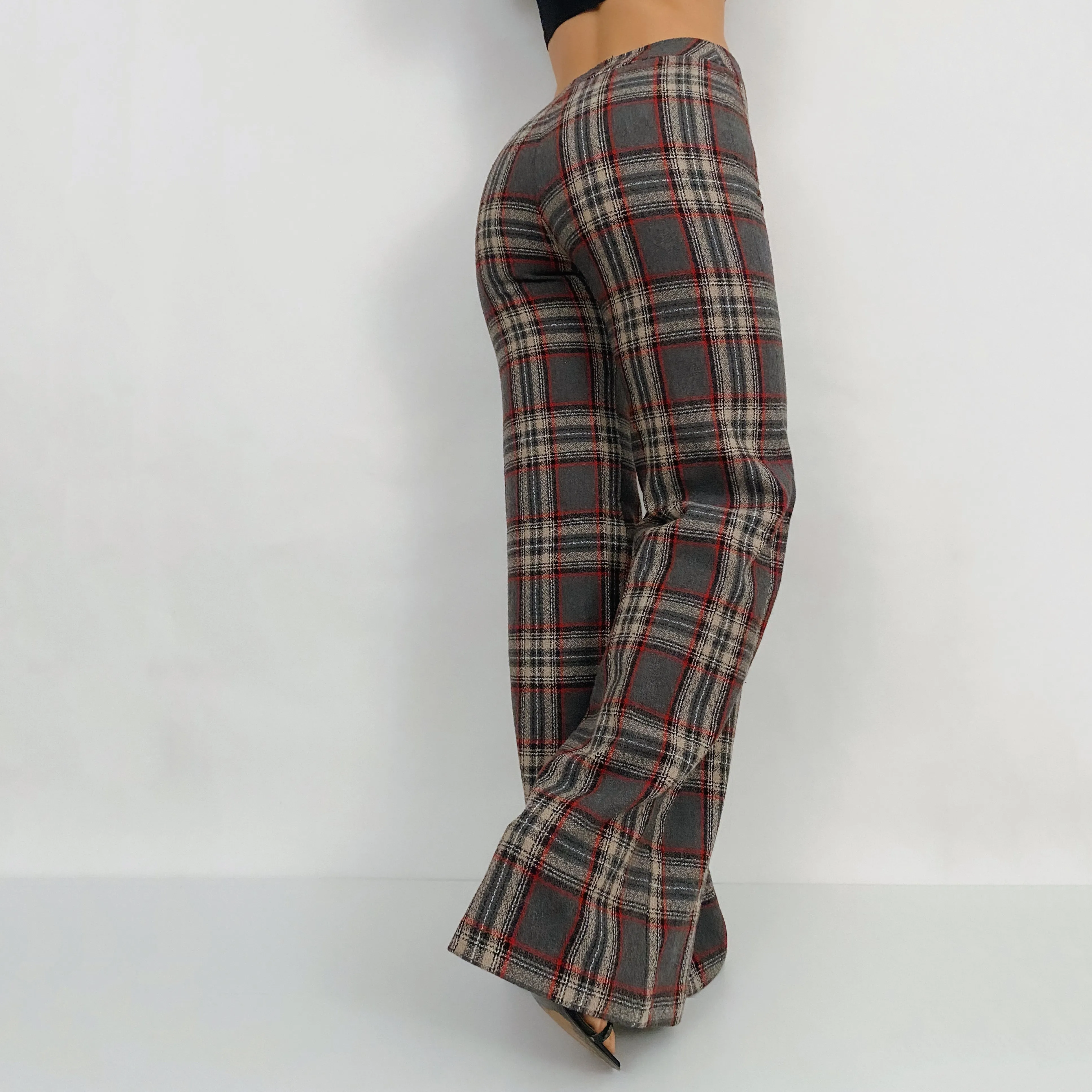 Vintage Plaid High Rise Pants