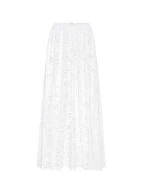 White Crochet Broderie Skirt