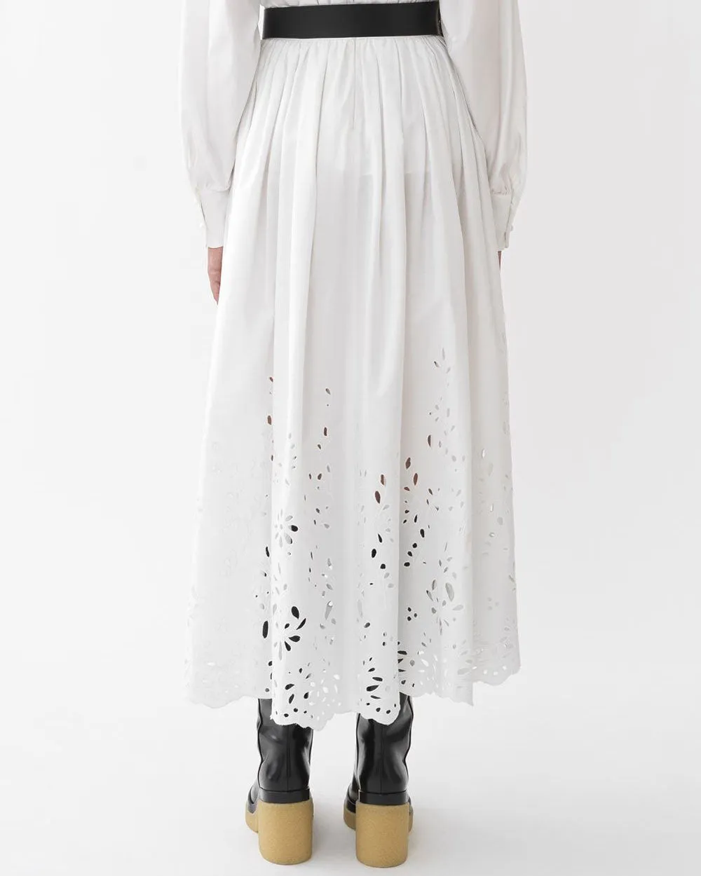 White Eyelet Maxi Skirt
