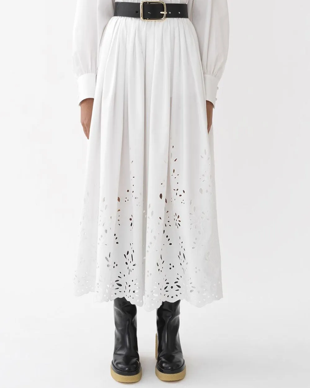 White Eyelet Maxi Skirt