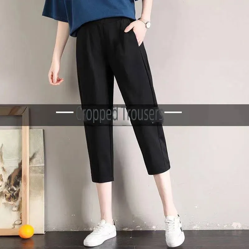 Women's Classic Pants Fashion High Waist Black Office Trousers