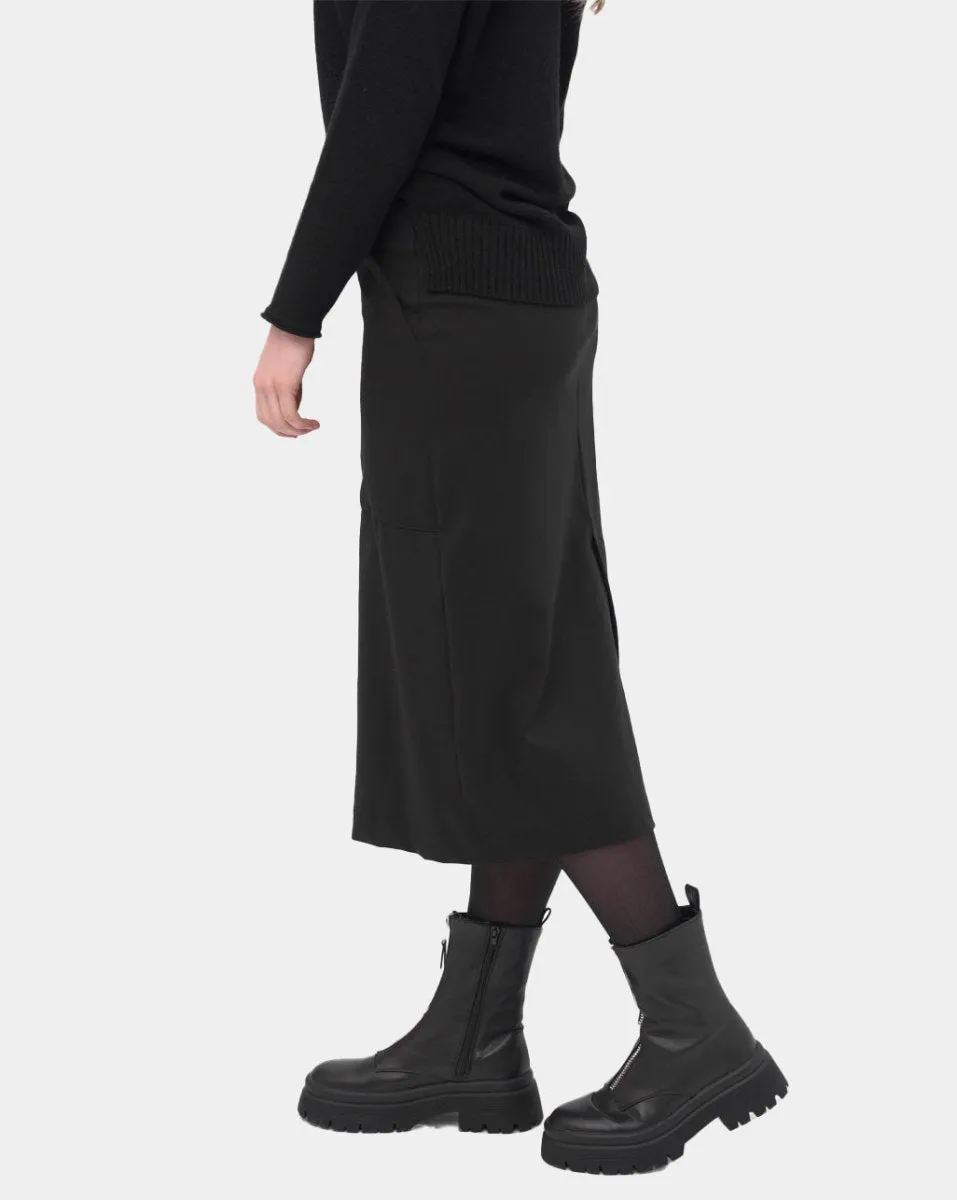 Zip Up Midi Skirt