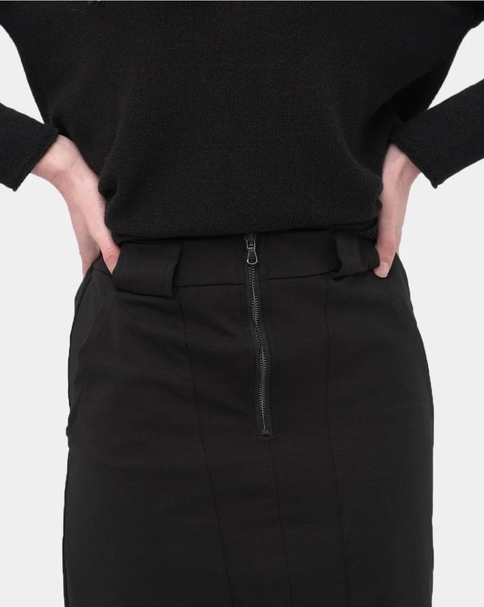 Zip Up Midi Skirt