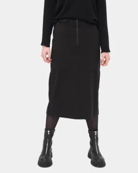 Zip Up Midi Skirt